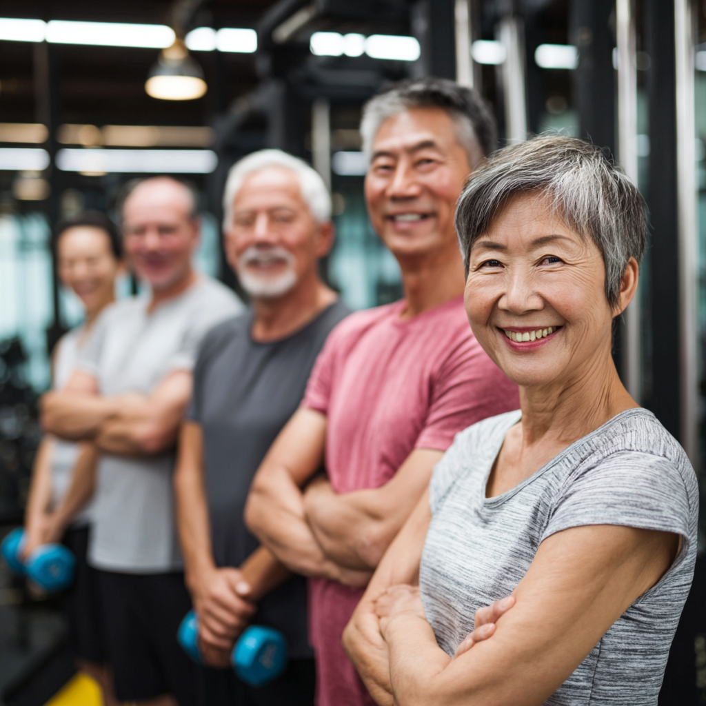 Smiling Kazakh family preparing healthy meals together in a modern kitchen